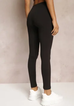 Czarne Legginsy z Gumką w Talii z Długimi Nogawkami Caleta