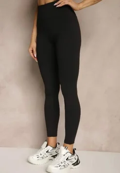 Czarne Legginsy z Ozdobnymi Przeszyciami z Efektem Modelowania Carittia