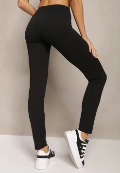 Czarne Legginsy z Włókna Bambusowego o Klasycznym Fasonie Salimeno