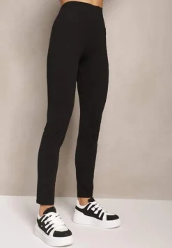 Czarne Legginsy z Włókna Bambusowego o Klasycznym Fasonie Salimeno