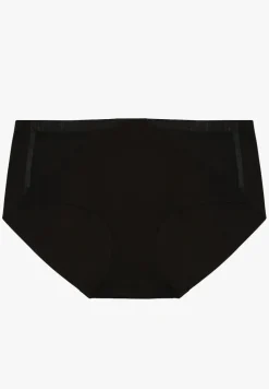 Czarne Majtki Figi High Waist z Bezszwowym Wykończeniem Kolaniris