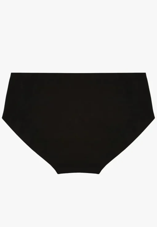 Czarne Majtki Figi High Waist z Bezszwowym Wykończeniem Kolaniris