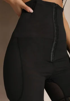 Czarne Majtki Modelujące High Waist z Szelkami i Push-Upem Tarenna