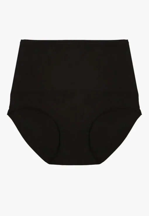Czarne Modelujące Majtki z Bawełny High Waist Nilionea