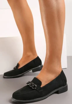 Czarne Mokasyny ze Skórzaną Wkładką Torvik