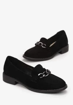 Czarne Mokasyny ze Skórzaną Wkładką Torvik