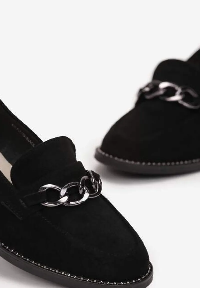 Czarne Mokasyny ze Skórzaną Wkładką Torvik