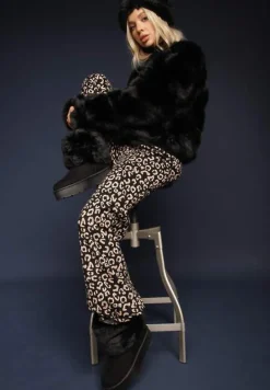 Czarne Śniegowce na Grubej Podeszwie Ozdobione Futerkiem Naolani