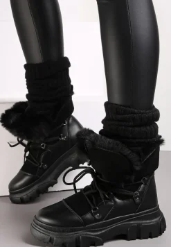 Czarne Śniegowce na Grubej Podeszwie Isothoe