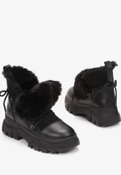 Czarne Śniegowce na Grubej Podeszwie Isothoe