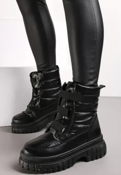 Czarne Śniegowce na Grubej Podeszwie Kereza