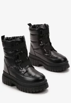 Czarne Śniegowce na Grubej Podeszwie Kereza