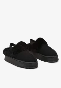 Czarne Śniegowce na Platformie z Futerkiem Zemiyana