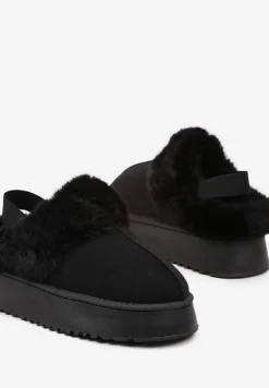 Czarne Śniegowce na Platformie z Futerkiem Zemiyana