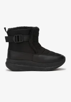 Czarne Śniegowce na Platformie Pikowane Giacinto