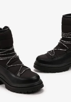 Czarne Śniegowce na Platformie z Wiązaniem w Cyrkonie Brelara