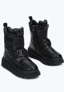 Czarne Śniegowce Sportowe na Platformie Coila