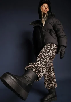 Czarne Śniegowce Vices na Platformie Ozdobione Pikowaniem Inathoria