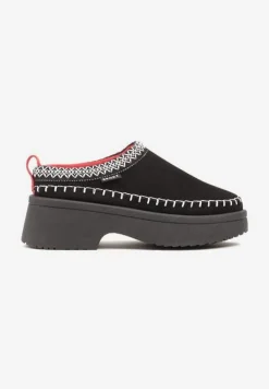 Czarne Śniegowce Wsuwane z Krótką Cholewką i Niską Platformą Clorira