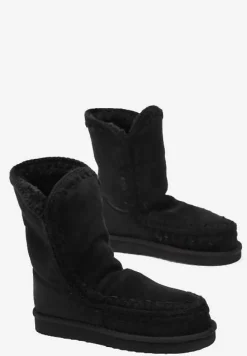 Czarne Śniegowce za Kostkę z Ozdobnym Futerkiem Catalisa