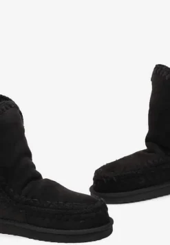 Czarne Śniegowce za Kostkę z Ozdobnym Futerkiem Catalisa