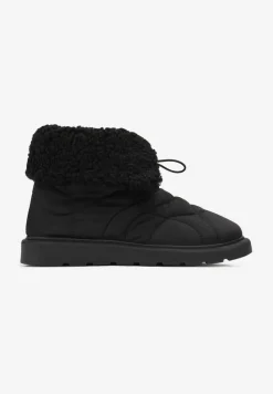 Czarne Śniegowce ze Ściągaczem i Ozdobnym Barankiem Tytusore