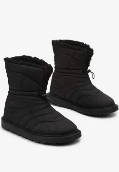 Czarne Śniegowce ze Ściągaczem i Ozdobnym Barankiem Tytusore