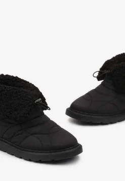 Czarne Śniegowce ze Ściągaczem i Ozdobnym Barankiem Tytusore