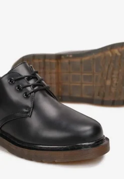 Czarne Półbuty z Cholewką przed Kostkę i Sznurowaniem Vaddon