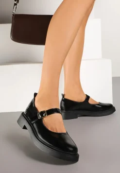 Czarne Półbuty z Klamrą i Paskiem Rivaira