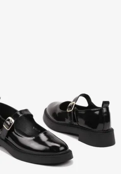 Czarne Półbuty z Klamrą i Paskiem Rivaira