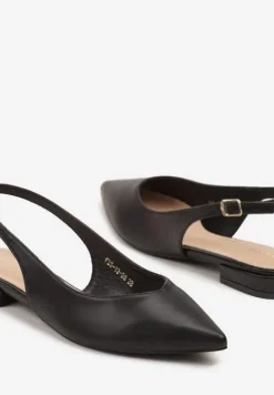 Czarne Sandały Slingback Vices z Wkładką ze Skóry Naturalnej Lisanilis