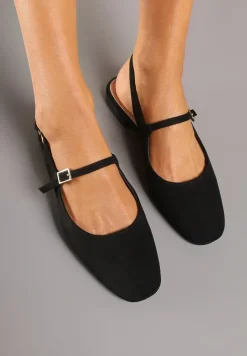 Czarne Sandały Slingback Vices z Wkładką ze Skóry Naturalnej Sovritia
