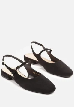 Czarne Sandały Slingback Vices z Wkładką ze Skóry Naturalnej Sovritia