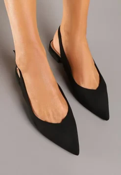 Czarne Sandały Slingback Vices z Wkładką ze Skóry Naturalnej Annisae