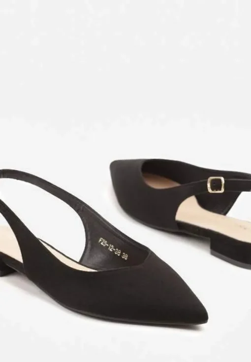 Czarne Sandały Slingback Vices z Wkładką ze Skóry Naturalnej Annisae