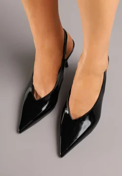 Czarne Sandały Slingback Vices na Obcasie Typu Szpilka Tilionea