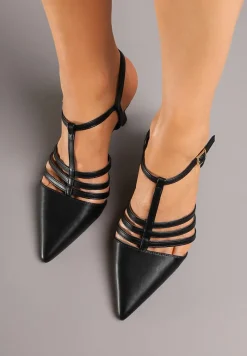 Czarne Sandały Vices na Obcasie Typu Szpilka Tirenella