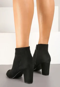 Czarne Sandały Vices na Obcasie z Ażurowymi Wycięciami i Otwartym Noskiem Tasiri