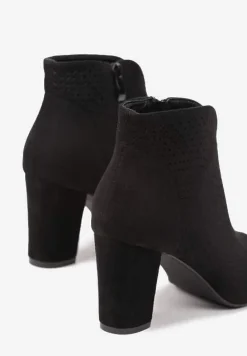 Czarne Sandały Vices na Obcasie z Ażurowymi Wycięciami i Otwartym Noskiem Tasiri