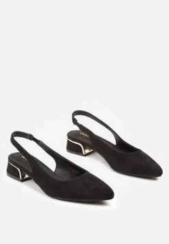 Czarne Sandały Vices na Stożku z Wkładką ze Skóry Naturalnej Bez Pięty Selenis