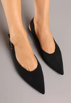 Czarne Sandały Vices Typu Slingback z Wkładką ze Skóry Naturalnej Rallora
