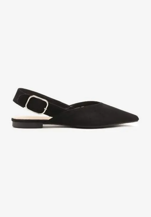 Czarne Sandały Vices Typu Slingback z Wkładką ze Skóry Naturalnej Rallora