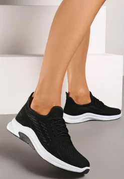 Czarne Siateczkowe Buty Sportowe na Piankowej Podeszwie Linidas