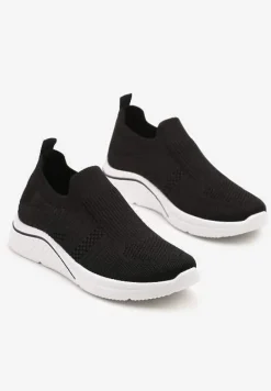 Czarne Siateczkowe Buty Sportowe Sneakersy o Wsuwanym Fasonie Niltewi