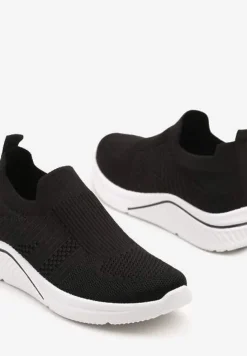 Czarne Siateczkowe Buty Sportowe Sneakersy o Wsuwanym Fasonie Niltewi
