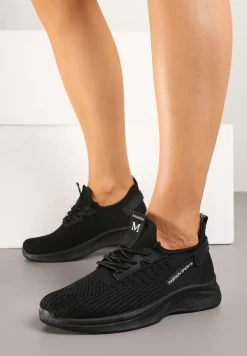 Czarne Siateczkowe Buty Sportowe Sneakersy Ulinoria