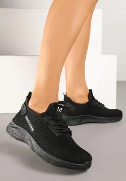 Czarne Siateczkowe Buty Sportowe Sneakersy Ulinoria