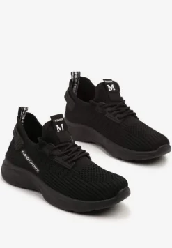 Czarne Siateczkowe Buty Sportowe Sneakersy Ulinoria