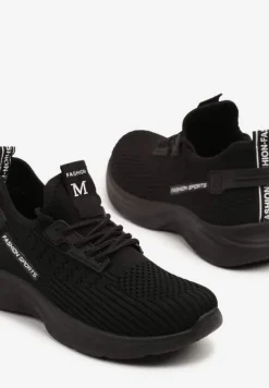 Czarne Siateczkowe Buty Sportowe Sneakersy Ulinoria